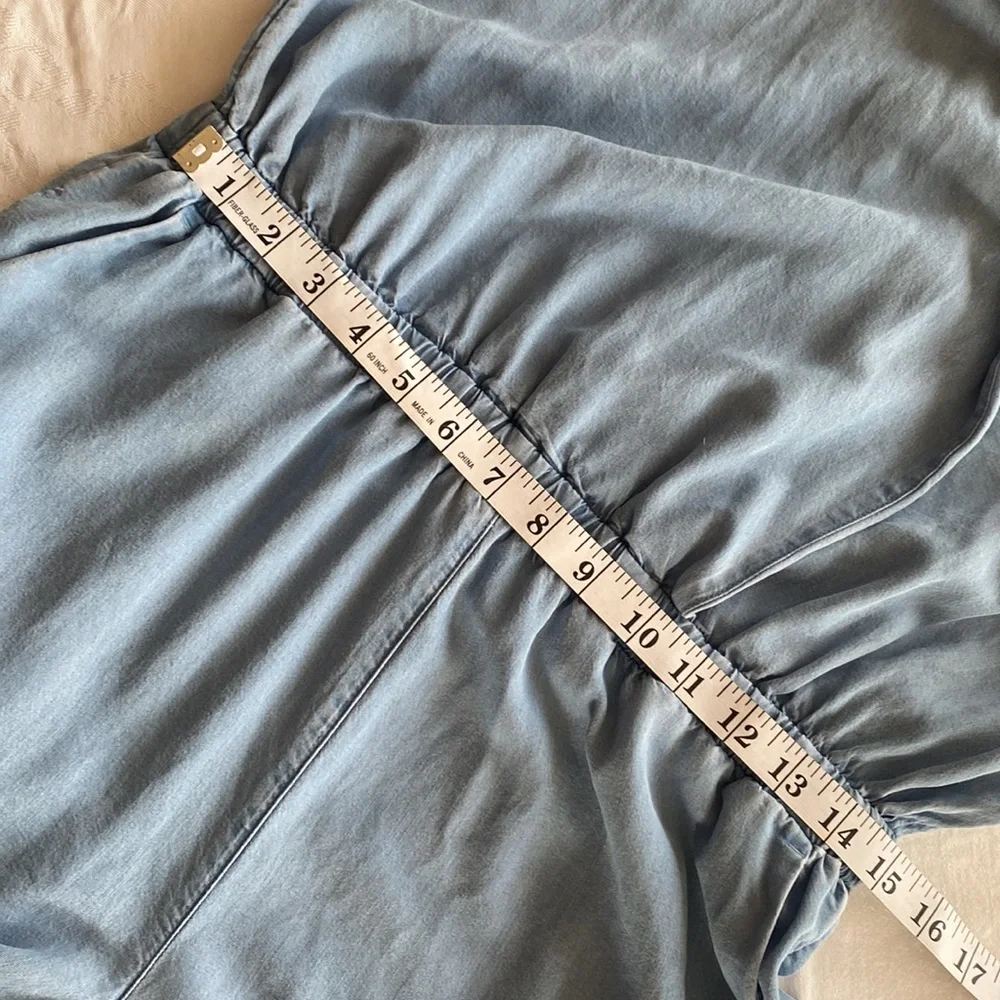 J. Jill Soft Blue Tencel Chambray Romper Sz S